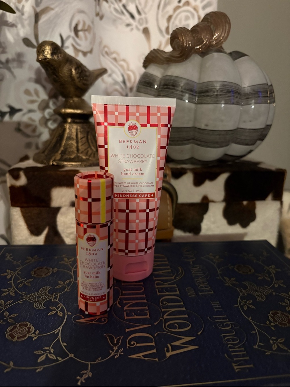 Beekman 1802 White Chocolate Strawberry Goat Milk Hand Cream & Lip Balm Duo
